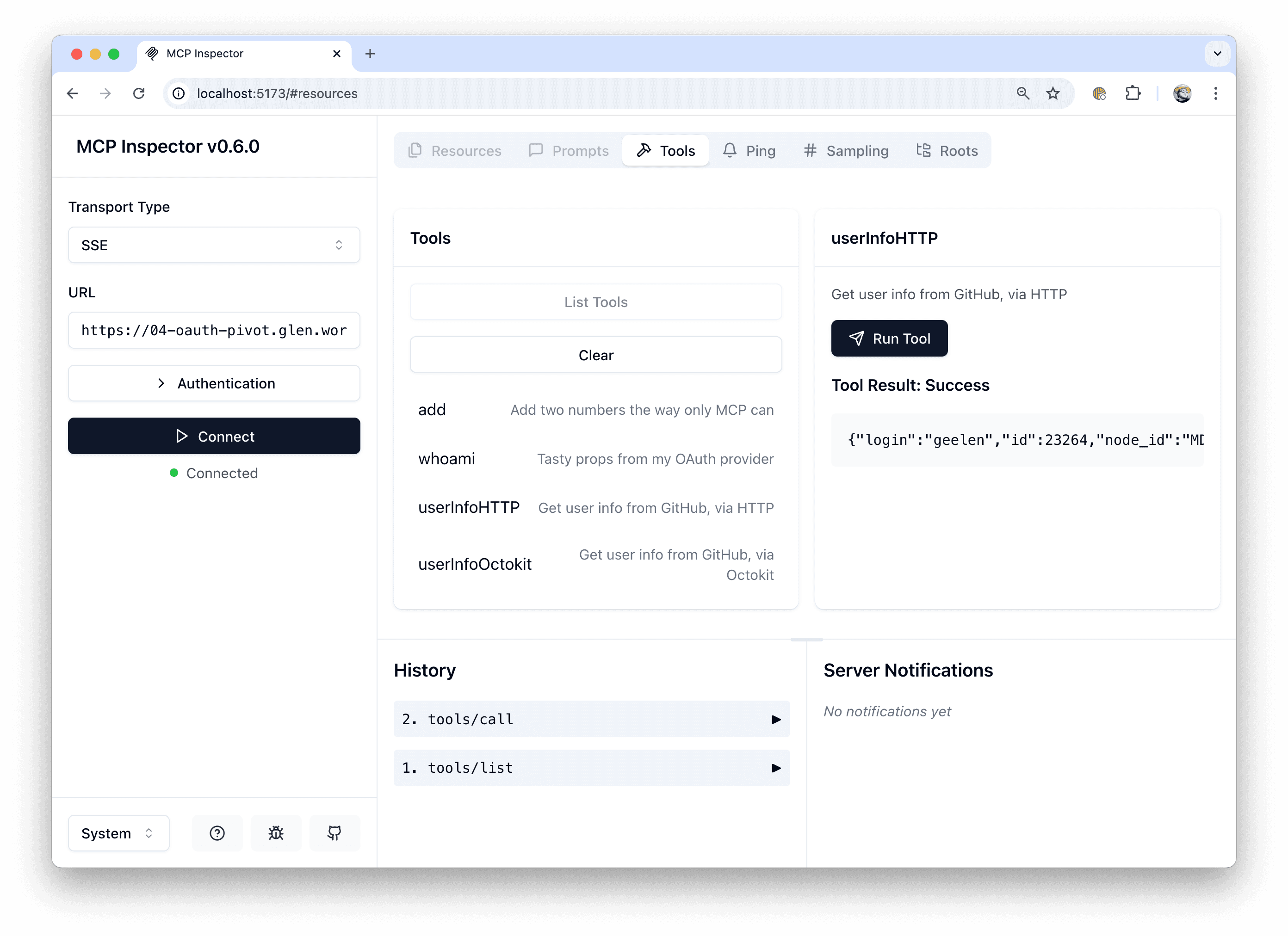 MCP Clerk OAuth App preview