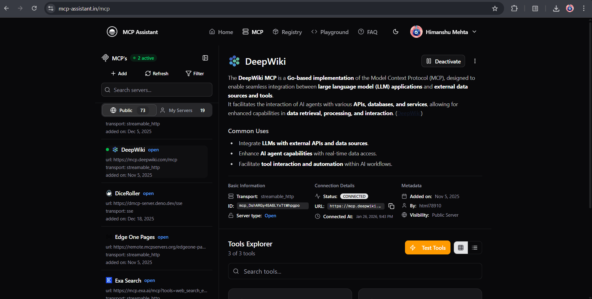 MCP Assistant application built with mcp-ts SDK